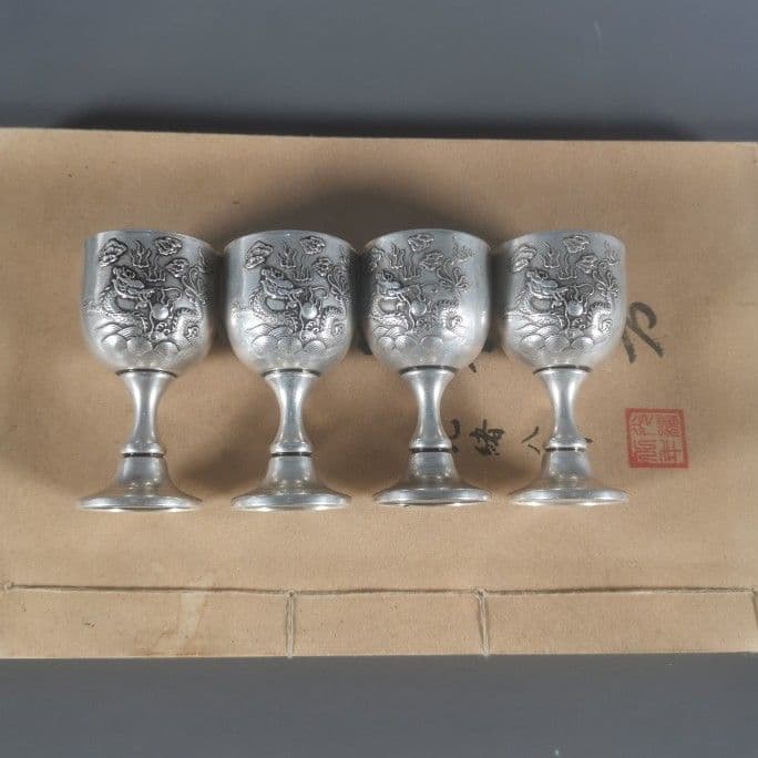 銅 細工 彫刻龍紋杯 装飾品 現代工芸品 美術品 置物