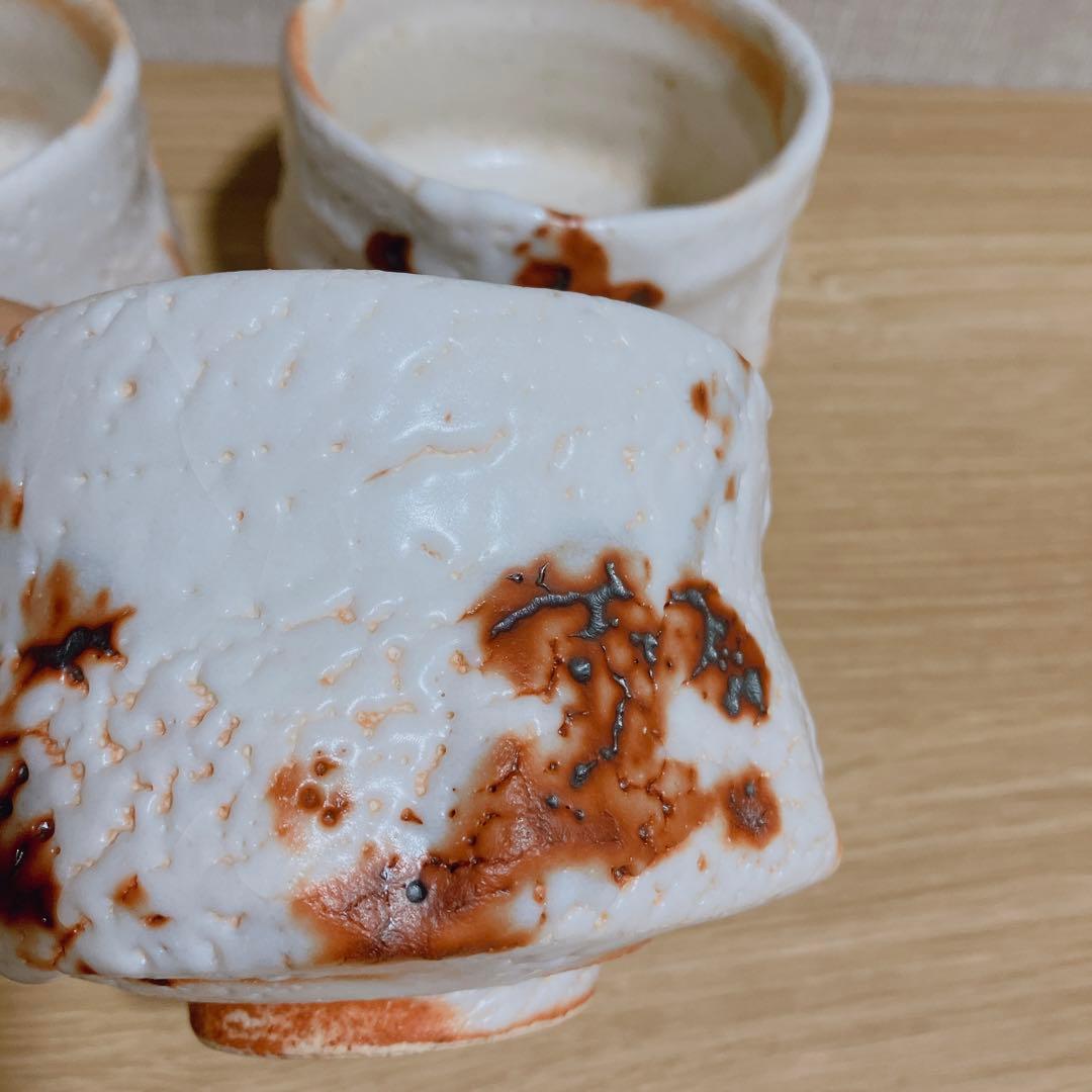 志野焼　汲み出し茶碗 加藤豊久 土代久 真作 5客